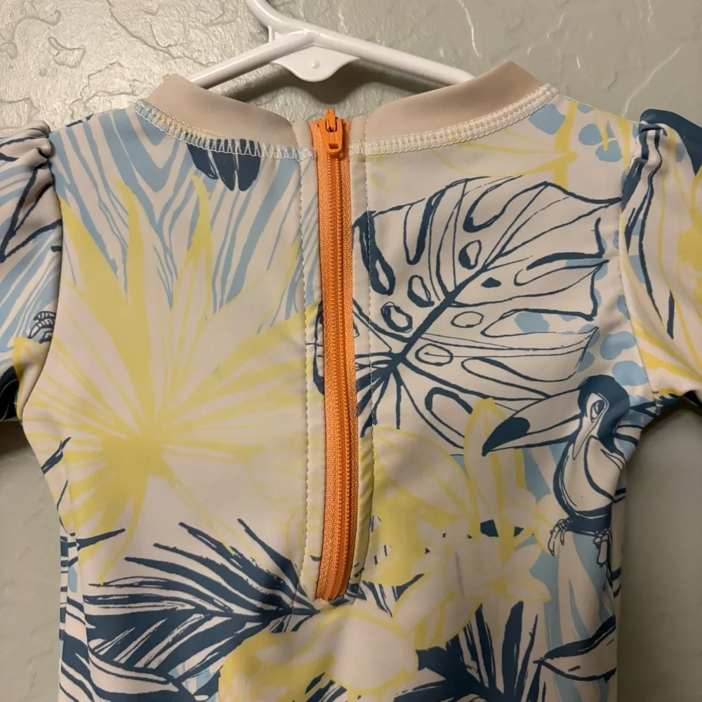 Ruffle Butts birds of paradise one piece rashguard swimsuit 6-12 months